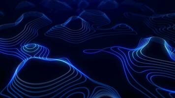 Digital particle wave on dark background, futuristic wave background, seamless loop video