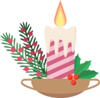 Colorful candle illustration. PNG with transparent background.