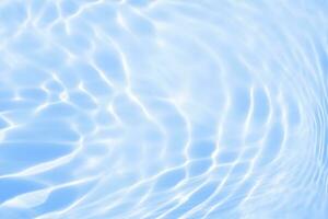 Abstract transparent water shadow surface texture natural ripple on blue background photo