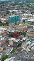 Aerial View of British City and Residential District of Luton, England, UK video