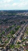 Aerial View of British City and Residential District of Luton, England, UK video