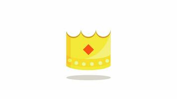 animation d'or couronne de le Roi avec alpha canal video