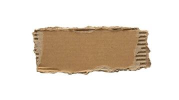 Brown Cardboard paper piece isolated on white background photo