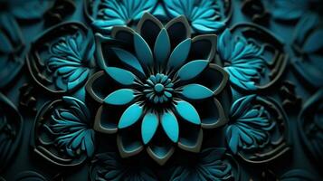 mandala flower design background. AI Generative photo