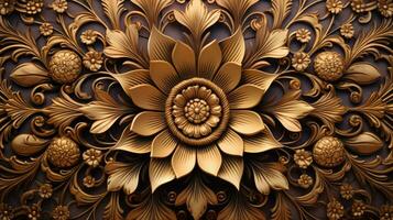 mandala flower design background. AI Generative photo