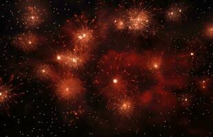 fireworks on a dark night. AI Generative photo