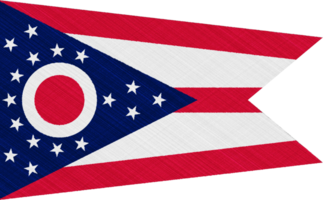 Ohio US state flag on textured background. Conceptual collage. png