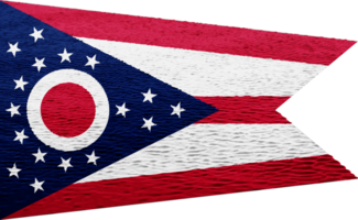 Ohio US state flag on textured background. Conceptual collage. png