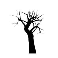 Víspera de Todos los Santos de miedo árboles, seco árbol silueta, Víspera de Todos los Santos decoración. vector