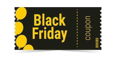 Black Friday sale ticket coupon template layout. vector