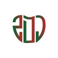 ZDJ letter logo creative design. ZDJ unique design. vector
