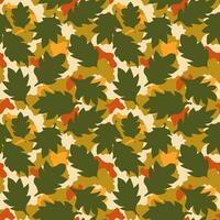 Seamless pattern composed of multicolored leaves. vector