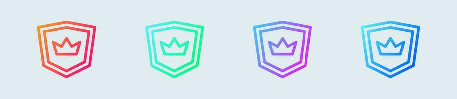 Trust line icon in gradient colors. Shield signs vector illustration.