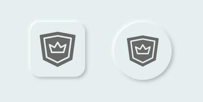 Trust solid icon in neomorphic design style. Shield signs vector illustration.