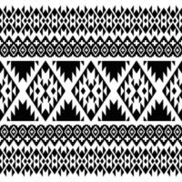 Geometric seamless pattern in black and white. Aztec Navajo tribal contemporary style. Ethnic abstract background with folk motif. Design textile, clothes, fashion, fabric, wrapping paper, ornament. vector