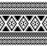 geométrico sin costura modelo en negro y blanco. azteca navajo tribal contemporáneo estilo. étnico resumen antecedentes con gente motivo. diseño textil, ropa, moda, tela, envase papel, ornamento. vector