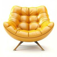 Volumetric image of a modern armchair. Furniture, interior, isolated element on white background. Generative AI photo