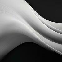 Elegant black and white background with waves. Smooth gradient, glow, neon. Banner design, place for text. Generative AI photo
