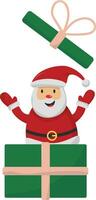 santa claus with gift box on white background vector