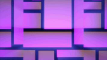 Purple patterns futuristic energy glowing from rectangles and squares background video