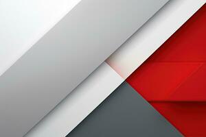 Abstract geometric gray red background for design. Generative AI photo
