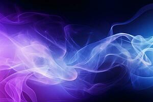 Blue purple gradient abstract background with smoke, neon, glow effect. Generative AI photo