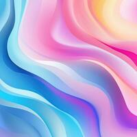 Multicolored gradient background. Abstract lines, waves, liquid effect, plastic, fabric. Banner, poster, wallpaper. Generative AI photo