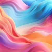 Multicolored gradient background. Abstract lines, waves, liquid effect, plastic, fabric. Banner, poster, wallpaper. Generative AI photo