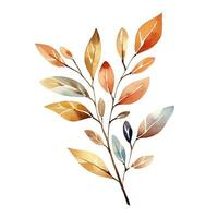 Abstract watercolor autumn leaves in boho style. Generative AI photo