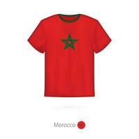 T-shirt design with flag of Morocco. vector