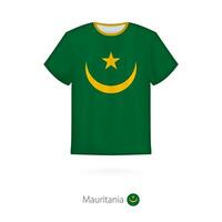 T-shirt design with flag of Mauritania. vector