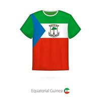 T-shirt design with flag of Equatorial Guinea. vector