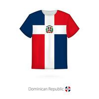 T-shirt design with flag of Dominican Republic. vector