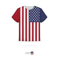 T-shirt design with flag of USA. vector
