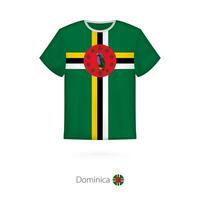 T-shirt design with flag of Dominica. vector