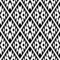 Ethnic abstract motif. Seamless repeat pattern in folk contemporary art style. Aztec Navajo Native American background. Black and white. Design fabric, textile, embroidery, print, weaving, interior. vector