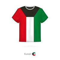 T-shirt design with flag of Kuwait. vector