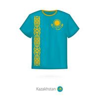 T-shirt design with flag of Kazakhstan vector