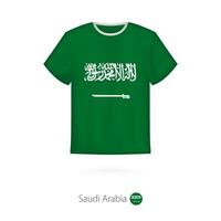 T-shirt design with flag of Saudi Arabia. vector