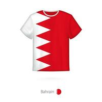 T-shirt design with flag of Bahrain. vector