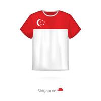 T-shirt design with flag of Singapore. vector