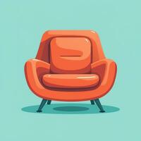 moderno sillón, minimalista ilustración en plano estilo. generativo ai foto