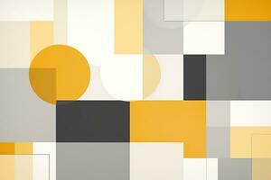 Abstract geometric gray yellow background with cubes. Generative AI photo