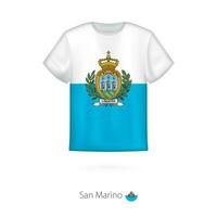 T-shirt design with flag of San Marino. vector