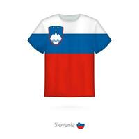 T-shirt design with flag of Slovenia. vector