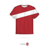 T-shirt design with flag of Latvia. vector