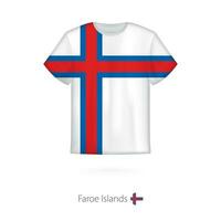 T-shirt design with flag of Faroe Islands. vector