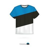 T-shirt design with flag of Estonia. vector