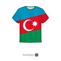 T-shirt design with flag of Azerbaijan. vector