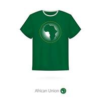 T-shirt design with flag of African Union. vector